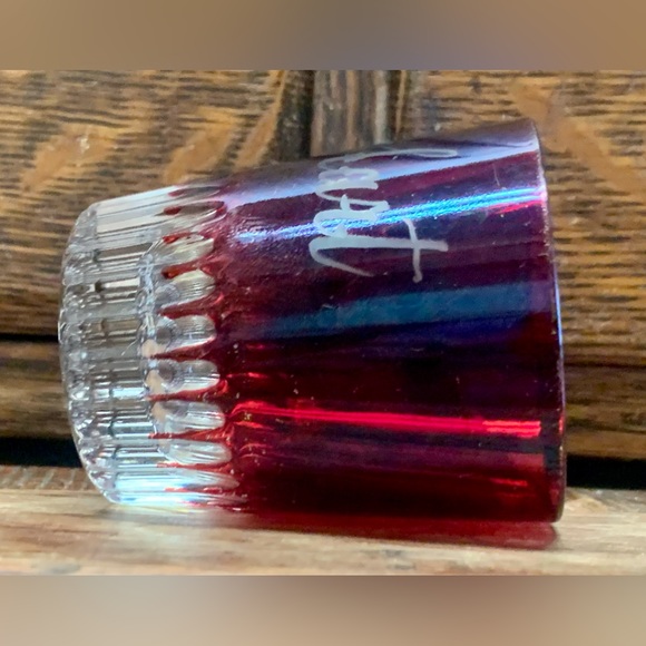 Early 20th Centuty HART Ruby Flash Crystal Antique Shot Glass - Picture 10 of 16
